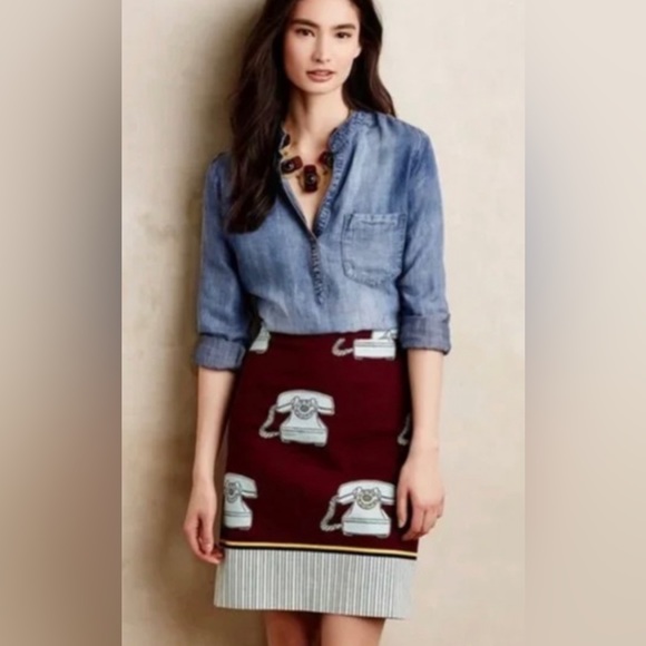 Anthropologie Maeve brand Clementina Pencil Skirt - Picture 2 of 8